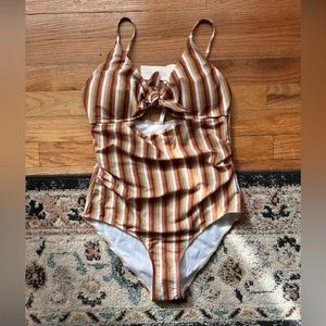 Rylee + Cru Women’s Retro stripe swimsuit
